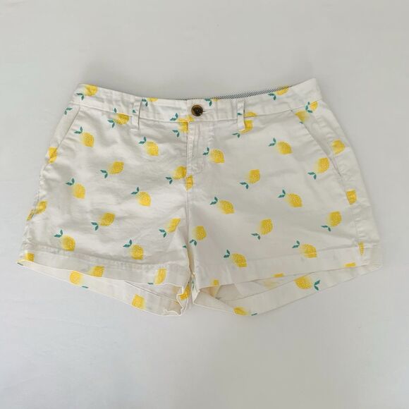 Old Navy Shorts Women 2 White Yellow Lemons Everyday Preppy Twee Vacation Bright - Picture 2 of 8